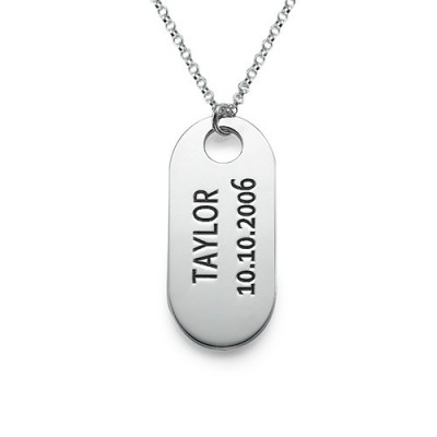 Silver ID Tag Necklace - Custom Jewellery By All Uniqueness