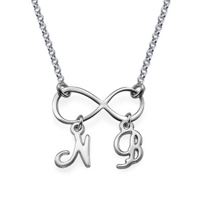 Silver Infinity Necklace with Initials - Custom Jewellery By All Uniqueness