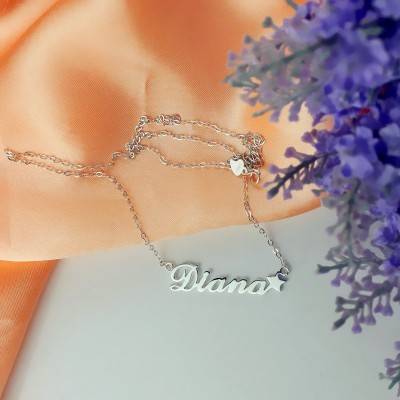 Letter Necklace Name Necklace Silver - Custom Jewellery By All Uniqueness