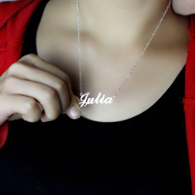 Classic Name Necklace in Silver - Custom Jewellery By All Uniqueness