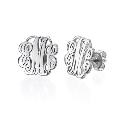 Silver Monogram Stud Earrings - Custom Jewellery By All Uniqueness