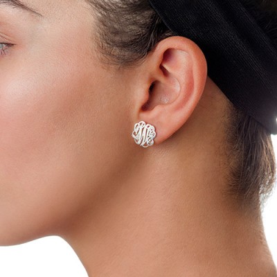 Silver Monogram Stud Earrings - Custom Jewellery By All Uniqueness