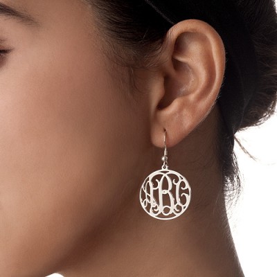 Silver Monogrammed Earrings - Custom Jewellery By All Uniqueness