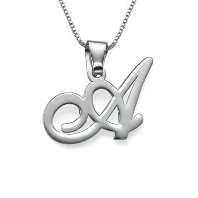 Silver Initials Pendant With Any Letter - Custom Jewellery By All Uniqueness