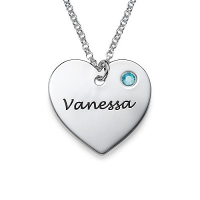 Swarovski Heart Necklace with Engraving - Custom Jewellery By All Uniqueness