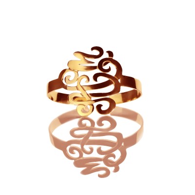 Monogram Cuff Bracelet Bangle Hand Writing Rose Gold - Custom Jewellery By All Uniqueness