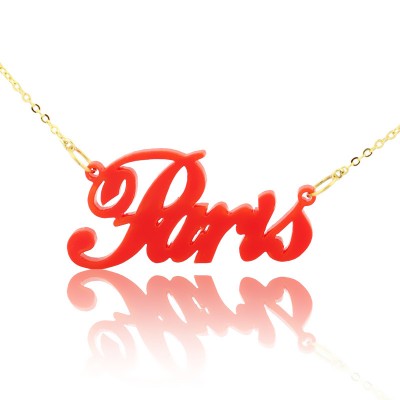 Colorful Acrylic Paris Style Name Necklace - Custom Jewellery By All Uniqueness