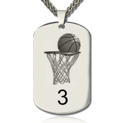 Basketball Dog Tag Name Necklace - Custom Jewellery By All Uniqueness