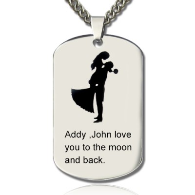 Couple Love Dog Tag Name Necklace - Custom Jewellery By All Uniqueness