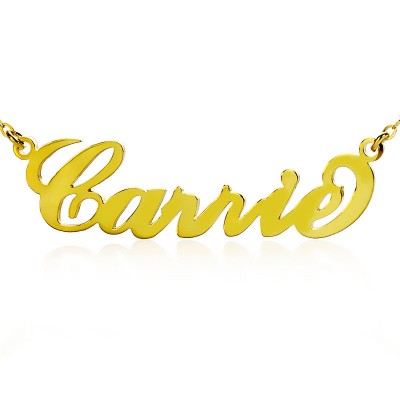 Carrie Name Necklace Gold - Custom Jewellery By All Uniqueness