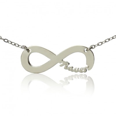 Solid White Gold Infinity Name Necklace - Custom Jewellery By All Uniqueness
