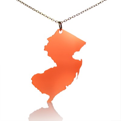 Acrylic New Jersey States Necklace American Map Necklace - Custom Jewellery By All Uniqueness