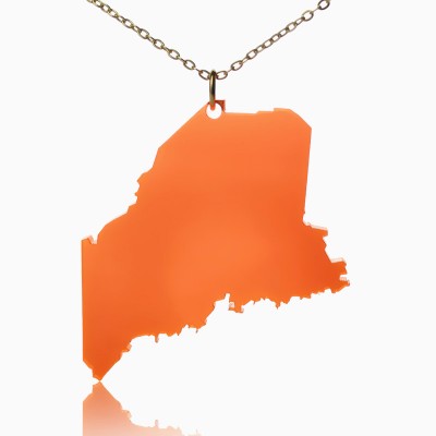 Acrylic Maine State Necklace America Map Necklace - Custom Jewellery By All Uniqueness