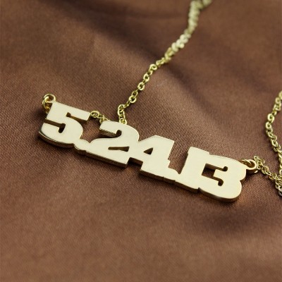 Personial Gold Number Necklace - Custom Jewellery By All Uniqueness