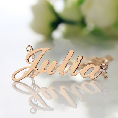 Solid Rose Gold Plated Julia Style Name Necklace - Custom Jewellery By All Uniqueness