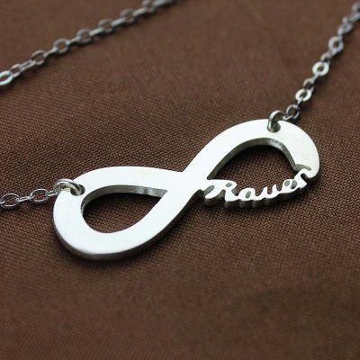 Solid White Gold Infinity Name Necklace - Custom Jewellery By All Uniqueness