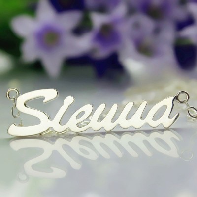 Solid White Gold Sienna Style Name Necklace - Custom Jewellery By All Uniqueness