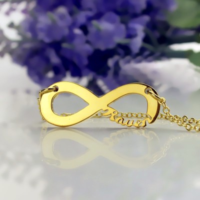 Gold Infinity Name Necklace - Custom Jewellery By All Uniqueness