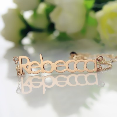 Rose Gold Plated Rebecca Style Name Necklace - Custom Jewellery By All Uniqueness