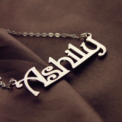 Solid Rose Gold Harrington Font Name Necklace - Custom Jewellery By All Uniqueness