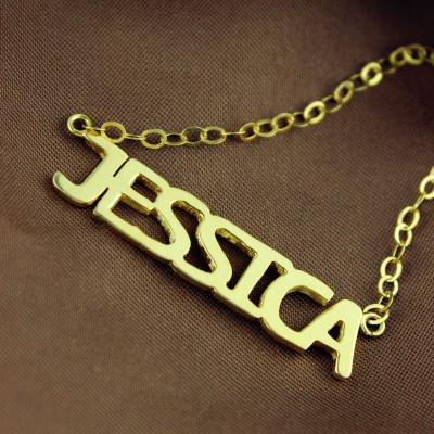 Gold Plated Jessica Style Name Necklace - Custom Jewellery By All Uniqueness