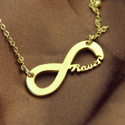 Gold Infinity Name Necklace - Custom Jewellery By All Uniqueness