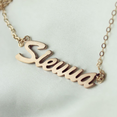 Rose Gold Plated Sienna Style Name Necklace - Custom Jewellery By All Uniqueness