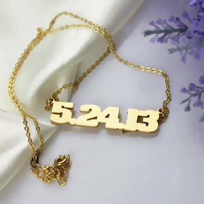 Personial Gold Number Necklace - Custom Jewellery By All Uniqueness