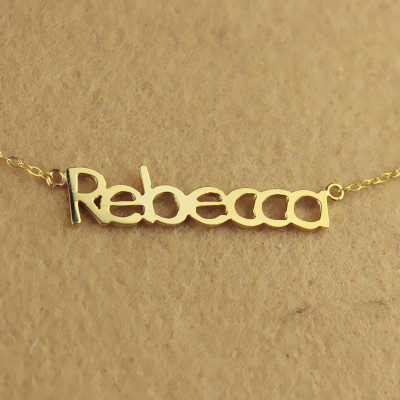 Gold Rebecca Style Name Necklace- - Custom Jewellery By All Uniqueness