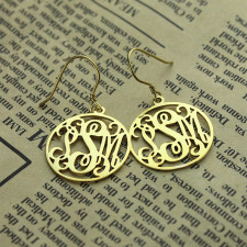 Your Initials, Our Craft: Gold Plated Circle Monogram Earring Magic