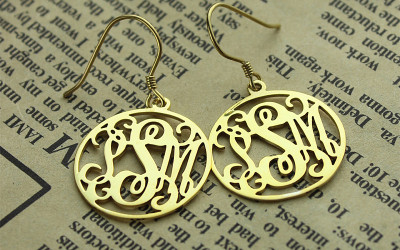 Your Initials, Our Craft: Gold Plated Circle Monogram Earring Magic