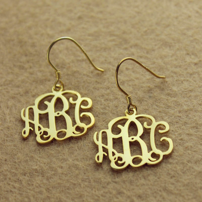 Gold Monogram Earring - Custom Jewellery By All Uniqueness