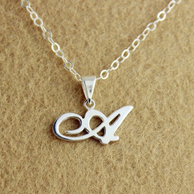 Madonna Style Initial Necklace Solid White Gold - Custom Jewellery By All Uniqueness