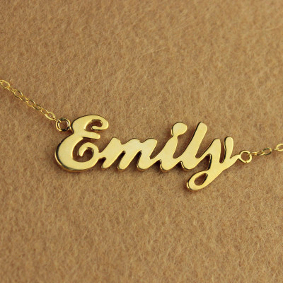 Cursive Script Name Necklace Gold - Custom Jewellery By All Uniqueness