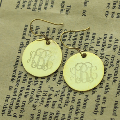 Gold Circle Signet Monogram Earring - Custom Jewellery By All Uniqueness