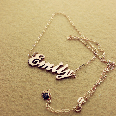 Cursive Script Name Necklace Solid Rose Gold - Custom Jewellery By All Uniqueness
