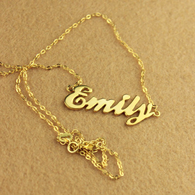 Cursive Script Name Necklace Gold - Custom Jewellery By All Uniqueness