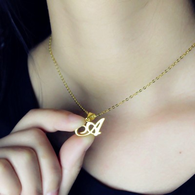 Gold Plated Christina Applegate Initial Necklace - Custom Jewellery By All Uniqueness