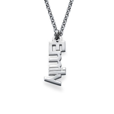 Vertical Name Necklace in Silver - Custom Jewellery By All Uniqueness
