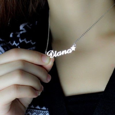 Letter Necklace Name Necklace Silver - Custom Jewellery By All Uniqueness