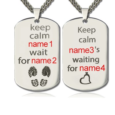 Cute His and Hers Dog Tag Necklaces Silver - Custom Jewellery By All Uniqueness