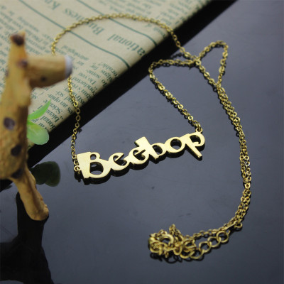 Gold Beetle font Letter Name Necklace - Custom Jewellery By All Uniqueness