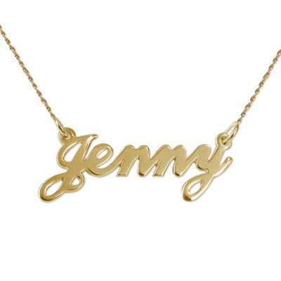 Small Yellow Gold Classic Name Necklace - Custom Jewellery By All Uniqueness