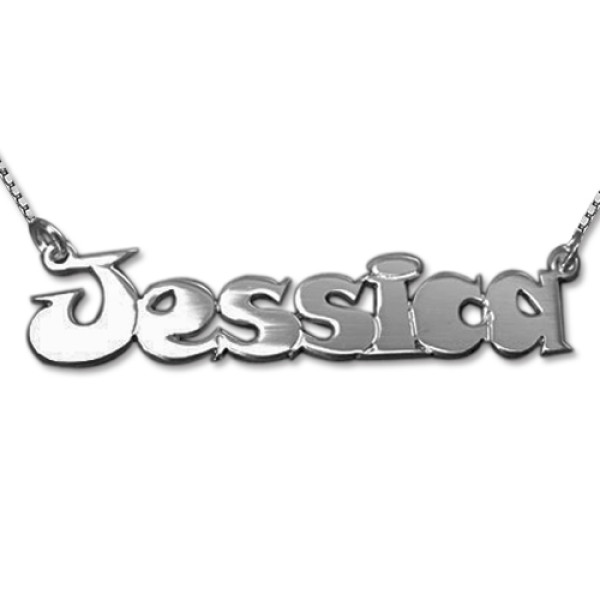 Comic Style Silver Name Necklace - Custom Jewellery By All Uniqueness