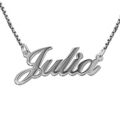 Extra Thick Silver Name Necklace With Rollo Chain - Custom Jewellery By All Uniqueness