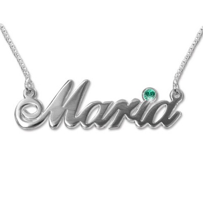 white Gold and Swarovski Crystal Name Necklace - Custom Jewellery By All Uniqueness