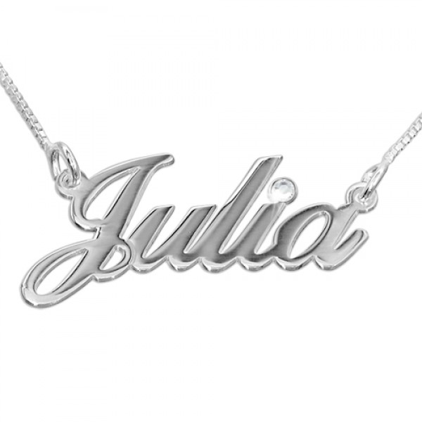 White Gold and Diamond Name Necklace - Custom Jewellery By All Uniqueness