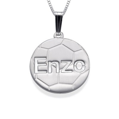 Silver Personlised Football Pendant - Custom Jewellery By All Uniqueness