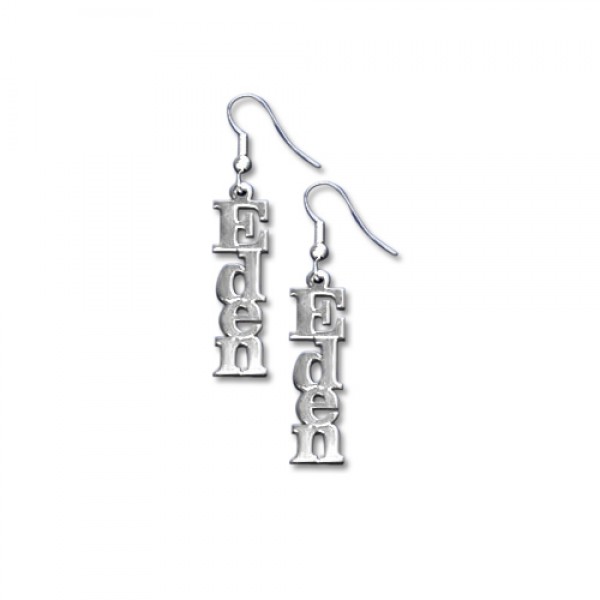 Silver Name Earrings - Custom Jewellery By All Uniqueness