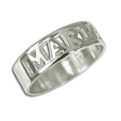 English Silver Engraved Name Ring - Custom Jewellery By All Uniqueness